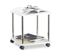 Relaxdays Table d’appoint blanche 2 niveaux
