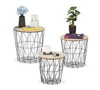 Relaxdays Table d’appoint en lot de 3