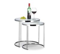 Relaxdays Table d’appoint ronde console chrome