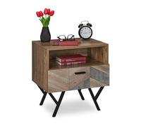 Relaxdays Table d'appoint au design industriel