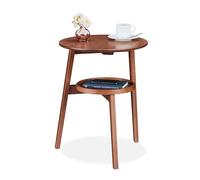 Relaxdays Table d'appoint, avec 2 Niveaux, H x L x P : 60 x 47 x 40 cm, pour Le Salon ou la Chambre, Marron