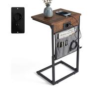 Relaxdays Table d'appoint avec chargeur