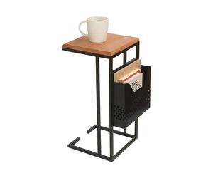 Relaxdays Table d'appoint avec porte-revues en C