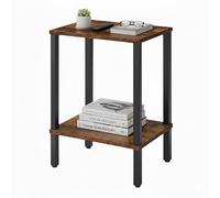 Relaxdays Table d'appoint industrielle 2 niveaux