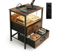 Relaxdays Table d'appoint LED & port USB