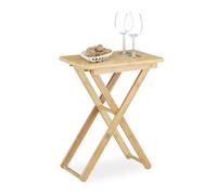 Relaxdays Table d'appoint pliable bambou table de jardin table console rectangle balcon terrasse HxlxP: 52 x 40 x 31 cm- nature
