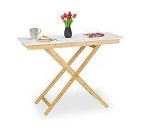Relaxdays Table d'appoint pliable en bambou