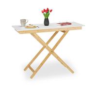Relaxdays Table d'appoint pliable en bambou