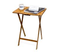 Relaxdays Table d'appoint pliante en bambou