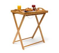 Relaxdays Table d'appoint pliante pliable bambou