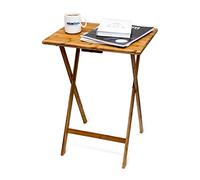 Relaxdays Table d'appoint Pliante Table Console Bambou HxlxP: 68 x 48 x 38,5 cm, Nature