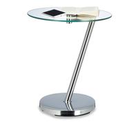 Relaxdays Table d'appoint ronde verre clair table café console table basse HxlxP: 52 x 45 x 45 cm, argenté
