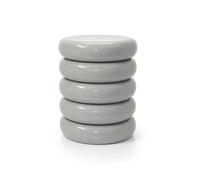 Relaxdays Table d'appoint & Tabouret, Design Bubble, HxD 45 x 31 cm, métal, Gris Clair, déco Salon