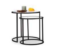 Relaxdays Table d'appoint verre gigogne lot de 2