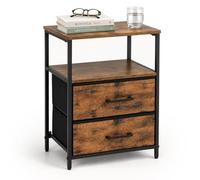 Relaxdays Table de Chevet, 1 pièce, Table d'appoint Marron/Noir
