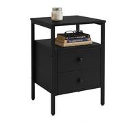 Relaxdays Table de chevet 2 tiroirs