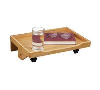 Relaxdays Table de chevet à accrocher en bambou, H x L x P: 9 x 36 x 25,5 cm, porte-boisson, naturel