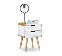 Relaxdays Table de chevet 2 tiroirs table console