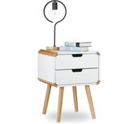 Relaxdays Table de chevet 2 tiroirs table console