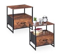 Relaxdays Lot de 2 tables de chevet