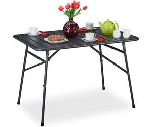 relaxdays Table de jardin anthracite rectangulaire 110,0 x 70,5 x 74,5 cm