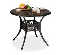 Relaxdays Table de jardin antique av. trou parasol