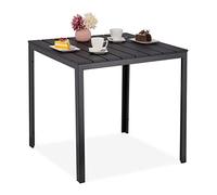 Relaxdays Table de jardin noire aspect bois