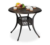 Relaxdays Table de jardin antique av. trou parasol