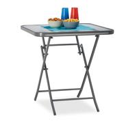 Relaxdays Table de jardin balcon en verre STRUK