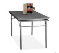 Table de jardin pliable Relaxdays, largeur : 166 - 215 cm, plastique, acier, résistante aux intempéries, 8 personnes, table de camping, grise