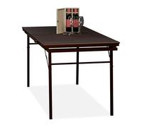 Relaxdays Table de Jardin Extensible et Pliante, Largeur : 166-215 cm, Plastique et Acier, 8 Personnes, Marron
