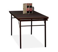 Table de jardin pliable Relaxdays, largeur : 166 - 215 cm, plastique, acier, résistante aux intempéries, 8 personnes, table de camping, marron