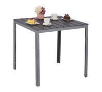 Relaxdays Table de jardin grise aspect bois