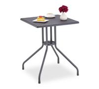 Relaxdays Table de jardin grise aspect rotin