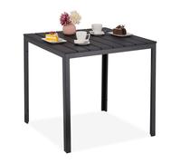 Relaxdays Table de jardin noire aspect bois