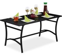 relaxdays Table de jardin noire rectangulaire 120,0 x 60,0 x 55,5 cm