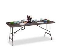 Relaxdays Table de jardin pliable effet boisé