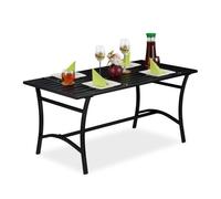 Relaxdays Table de jardin rectangulaire noire