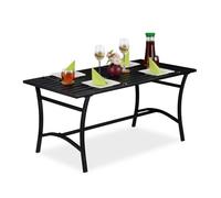 Relaxdays Table de jardin rectangulaire noire