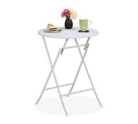 Relaxdays Table de jardin ronde aspect rotin
