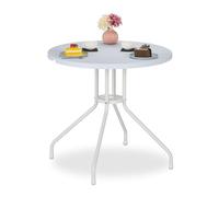 Relaxdays Table de jardin à l'aspect bois blanc