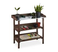Relaxdays Table de jardinage en bois marron