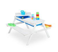 Relaxdays Table de jeu enfants en bois blanc