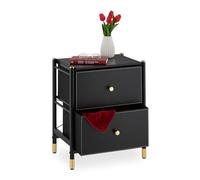 Relaxdays Table de nuit avec 2 tiroirs