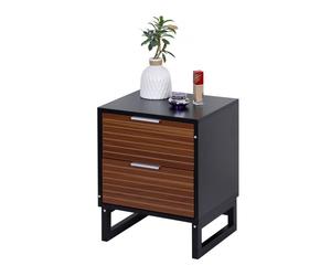 Relaxdays Table de nuit avec deux tiroirs