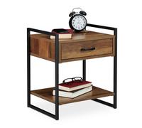 Relaxdays Table de nuit avec tiroir