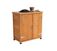 Relaxdays Table de rempotage en Sapin avec Plateau galvanisé, 90x75x40 cm, Armoire de Jardin Orange