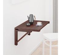 Relaxdays Table Murale Pliable en Bois, LxP: 60 x 40 cm, Tablette Suspendue, Gain de Place, Rabattable, Cuisine, Marron