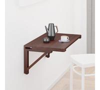 Relaxdays Table Murale Pliable en Bois, LxP: 60 x 40 cm, Tablette Suspendue, Gain de Place, Rabattable, Cuisine, Marron