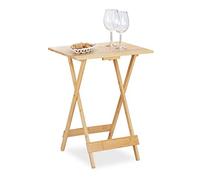 Relaxdays Table pliante en bambou